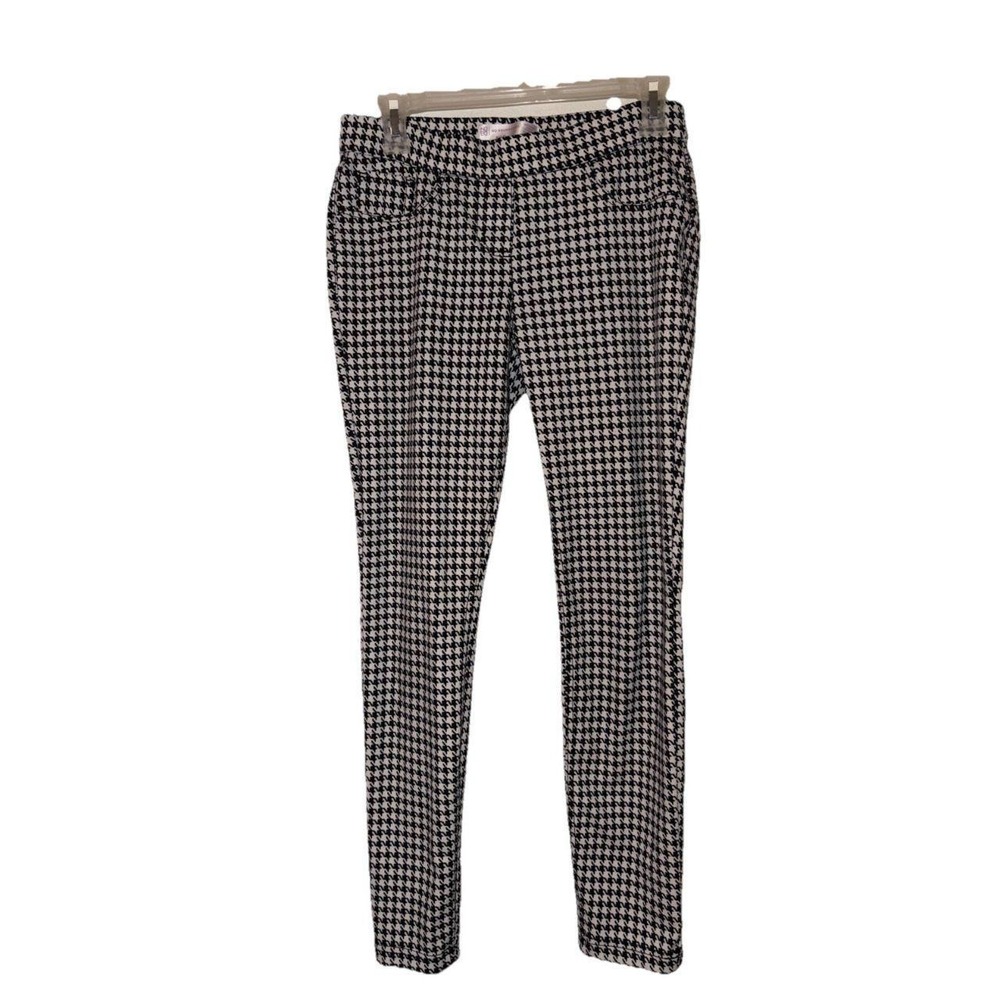 No Boundaries Pants Herringbone Print Black White Women Size 7-9